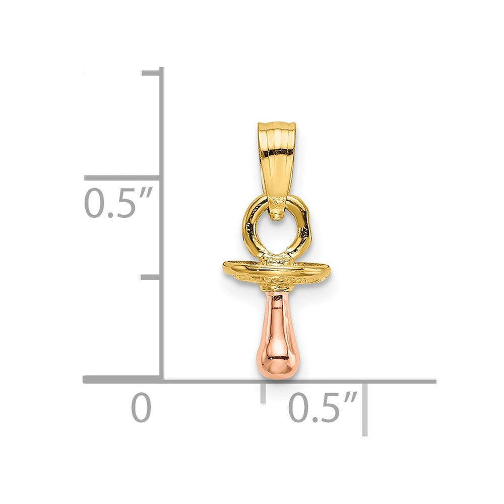 FJC Finejewelers 10 kt Two Tone Gold Two-Tone 3-D Pacifier Charm 11 x 6 mm