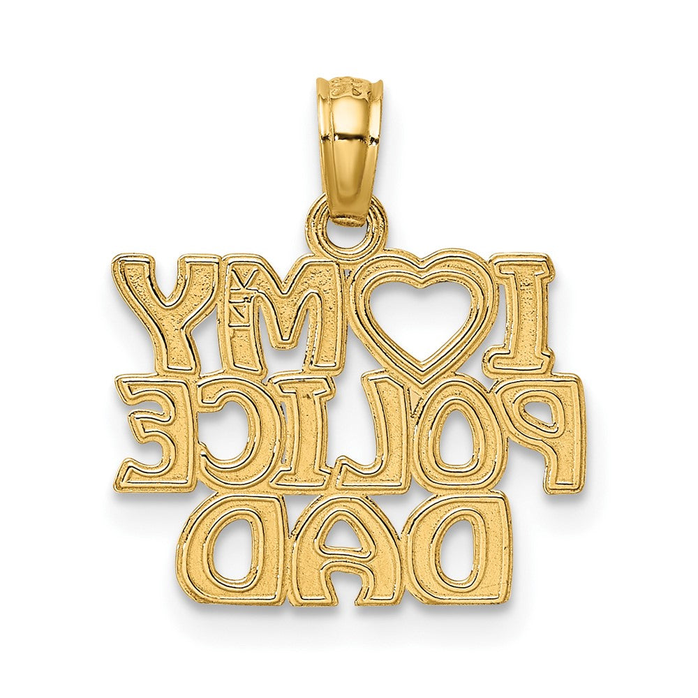 FJC Finejewelers 10 kt Yellow Gold I HEART MY POLICE DAD Charm 11 x 15 mm