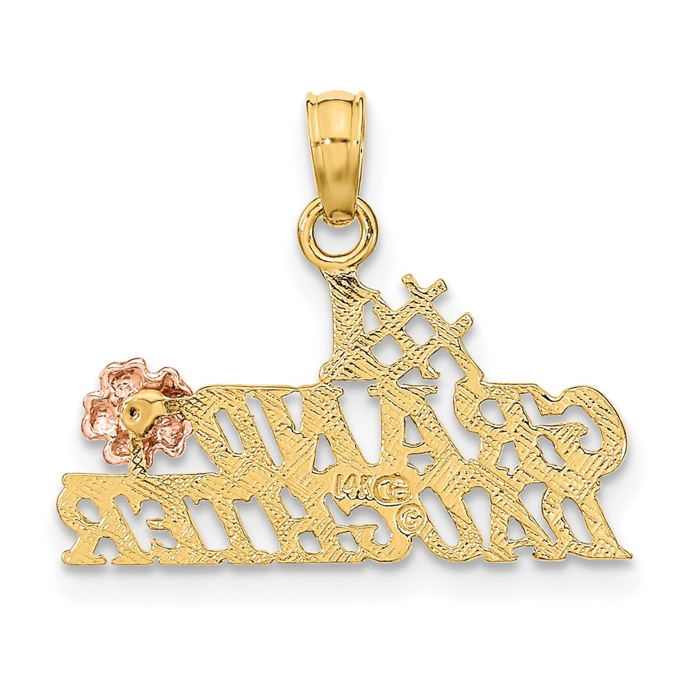 FJC Finejewelers 10 kt Two Tone Gold Two-Tone #1 GRANDDAUGHTER with Flowers Charm 14 x 21 mm