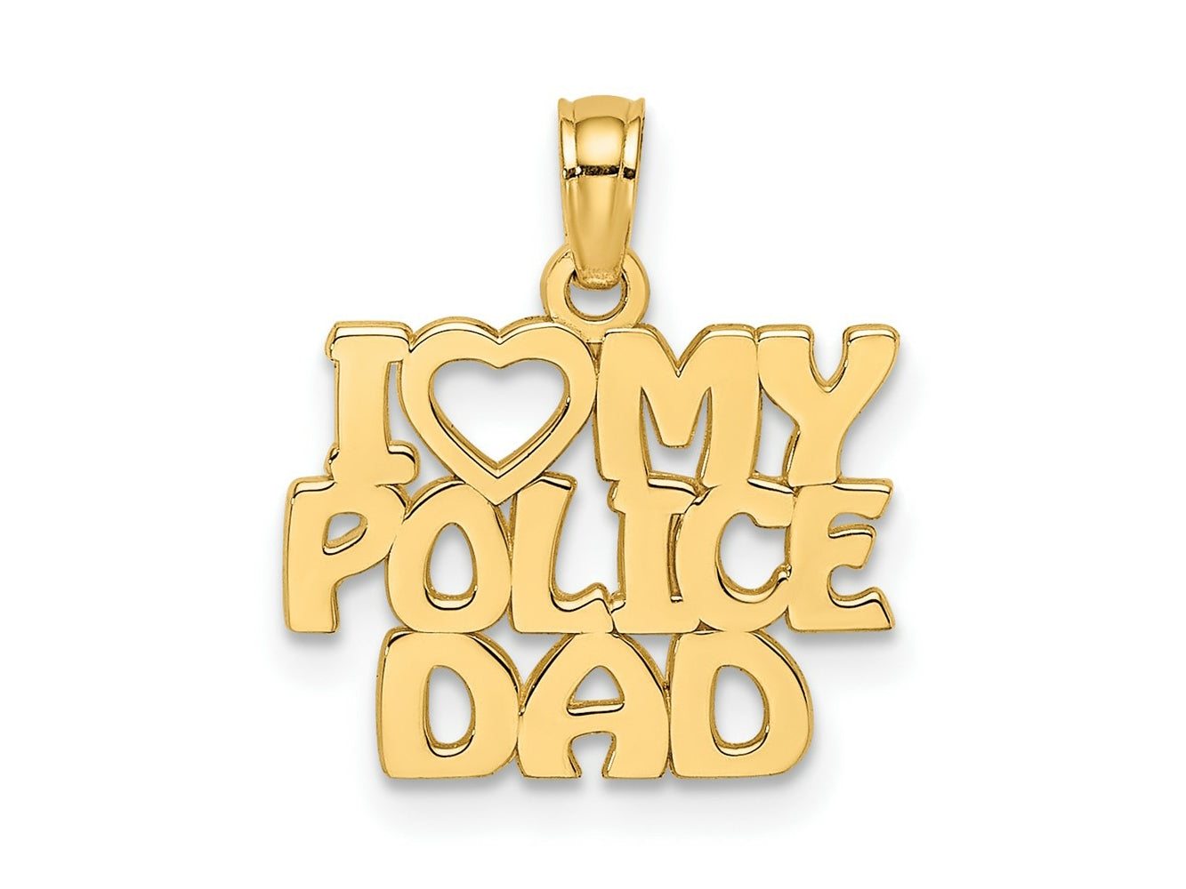 FJC Finejewelers 10 kt Yellow Gold I HEART MY POLICE DAD Charm 11 x 15 mm