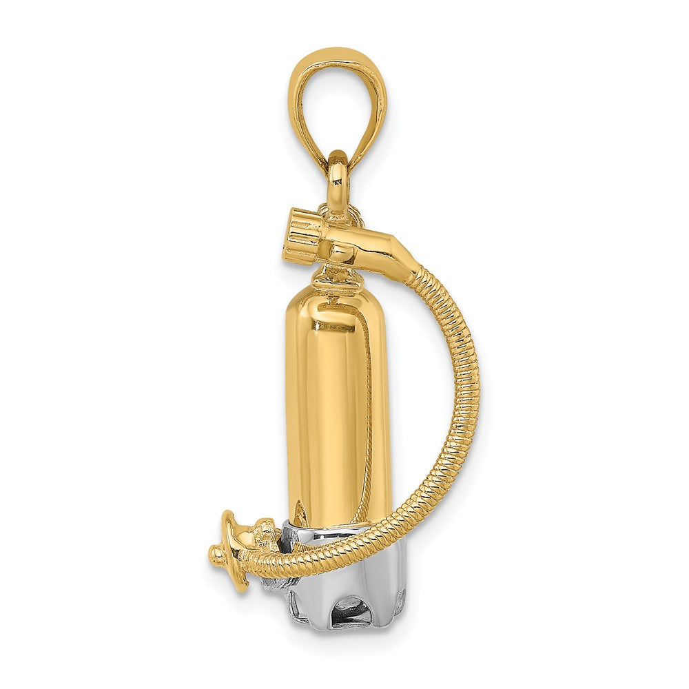 FJC Finejewelers 10 kt Yellow Gold with Rhodium 3-D Single Scuba Tank W/ Hose Charm 31 x 10 mm