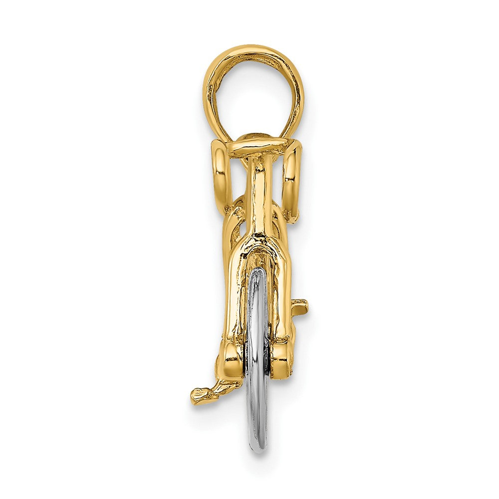 FJC Finejewelers 10 kt Two Tone Gold Two-tone 3-D Ten Speed Bicycle Charm 15 x 22 mm