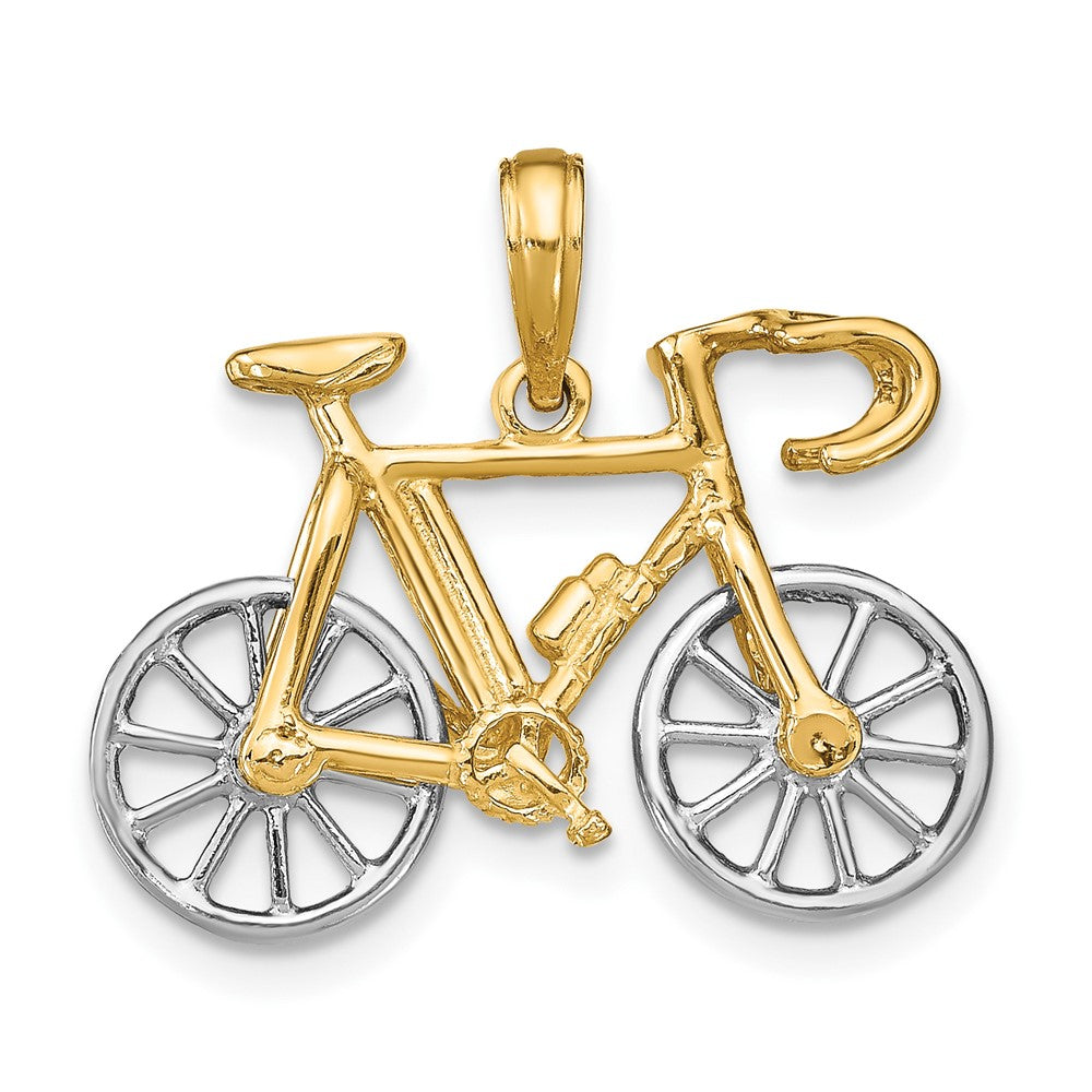 FJC Finejewelers 10 kt Two Tone Gold Two-tone 3-D Ten Speed Bicycle Charm 15 x 22 mm