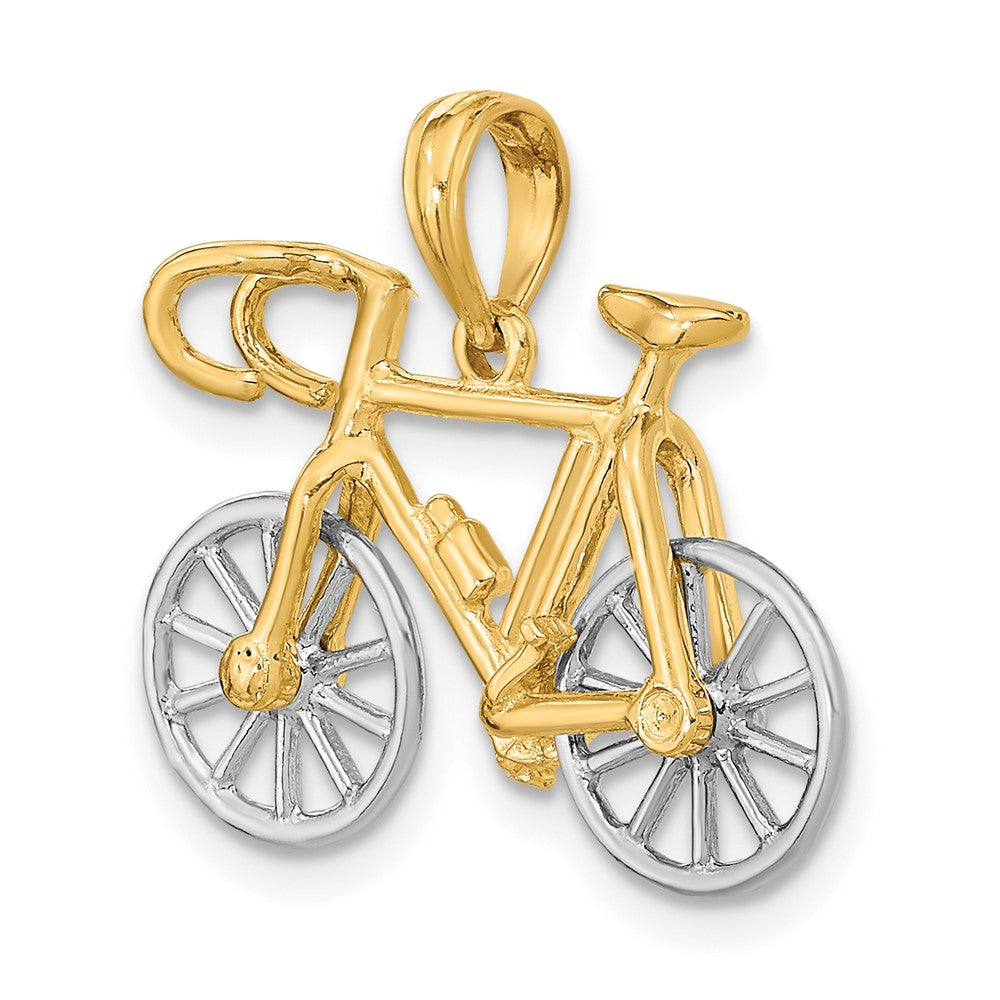 FJC Finejewelers 10 kt Two Tone Gold Two-tone 3-D Ten Speed Bicycle Charm 15 x 22 mm
