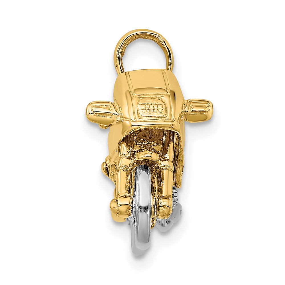 FJC Finejewelers 10 kt Two Tone Gold Two-tone 3-D Moveable Motorcycle Charm 15 x 25 mm