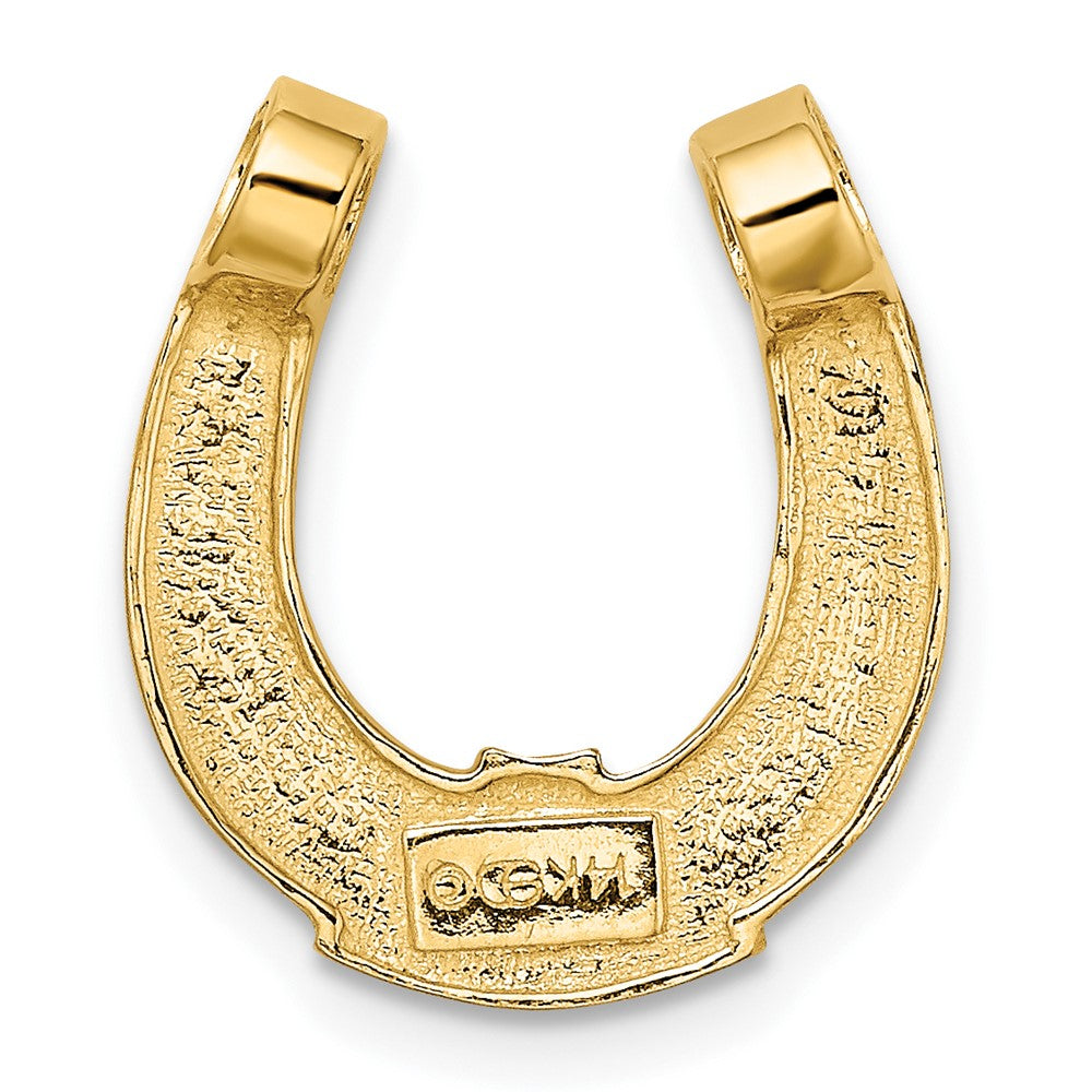 FJC Finejewelers 10 kt Yellow Gold with Rhodium Horseshoe Charm 23 x 15 mm
