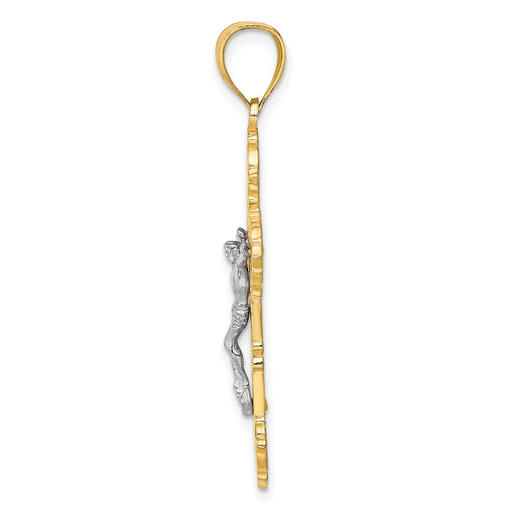 FJC Finejewelers 10 kt Two Tone Gold Two-tone Crucifix W/ Scrolled Tips Charm 38 x 21 mm