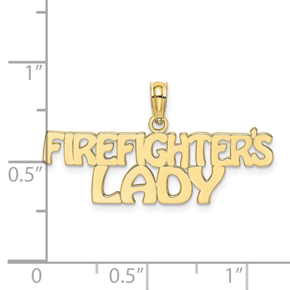 FJC Finejewelers 10 kt Yellow Gold FIREFIGHTER'S LADY Charm 9 x 30 mm