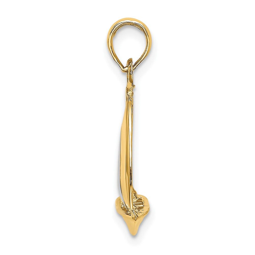 FJC Finejewelers 10 kt Yellow Gold with Rhodium 3-D Polished Sailboat Charm 23 x 15 mm