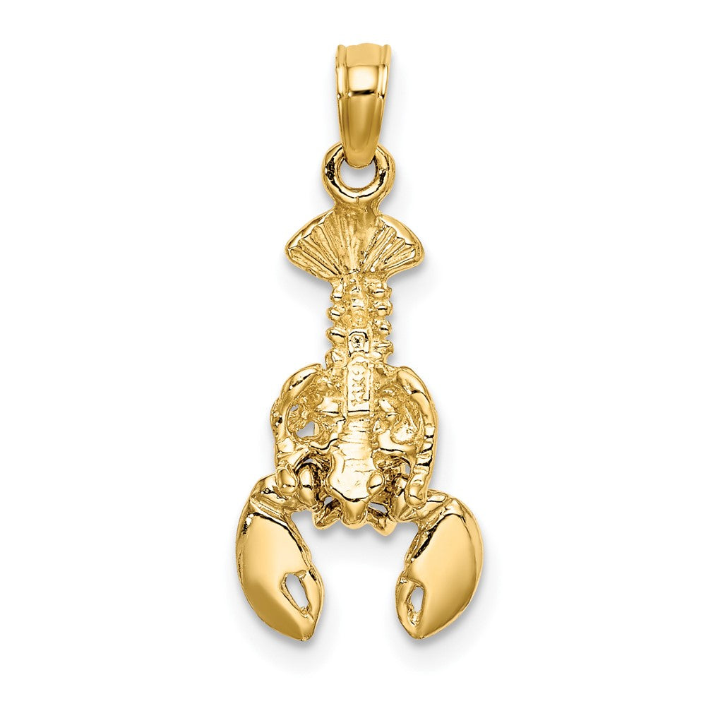 FJC Finejewelers 10 kt Yellow Gold with Rhodium 2-D Moveable Lobster Charm 17 x 10 mm