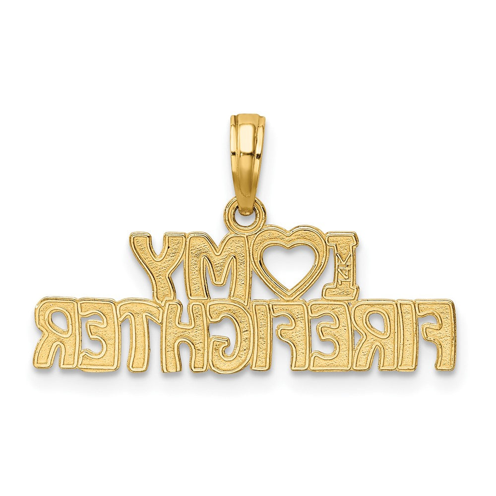 FJC Finejewelers 10 kt Yellow Gold I LOVE MY FIREFIGHTER Charm 8 x 26 mm
