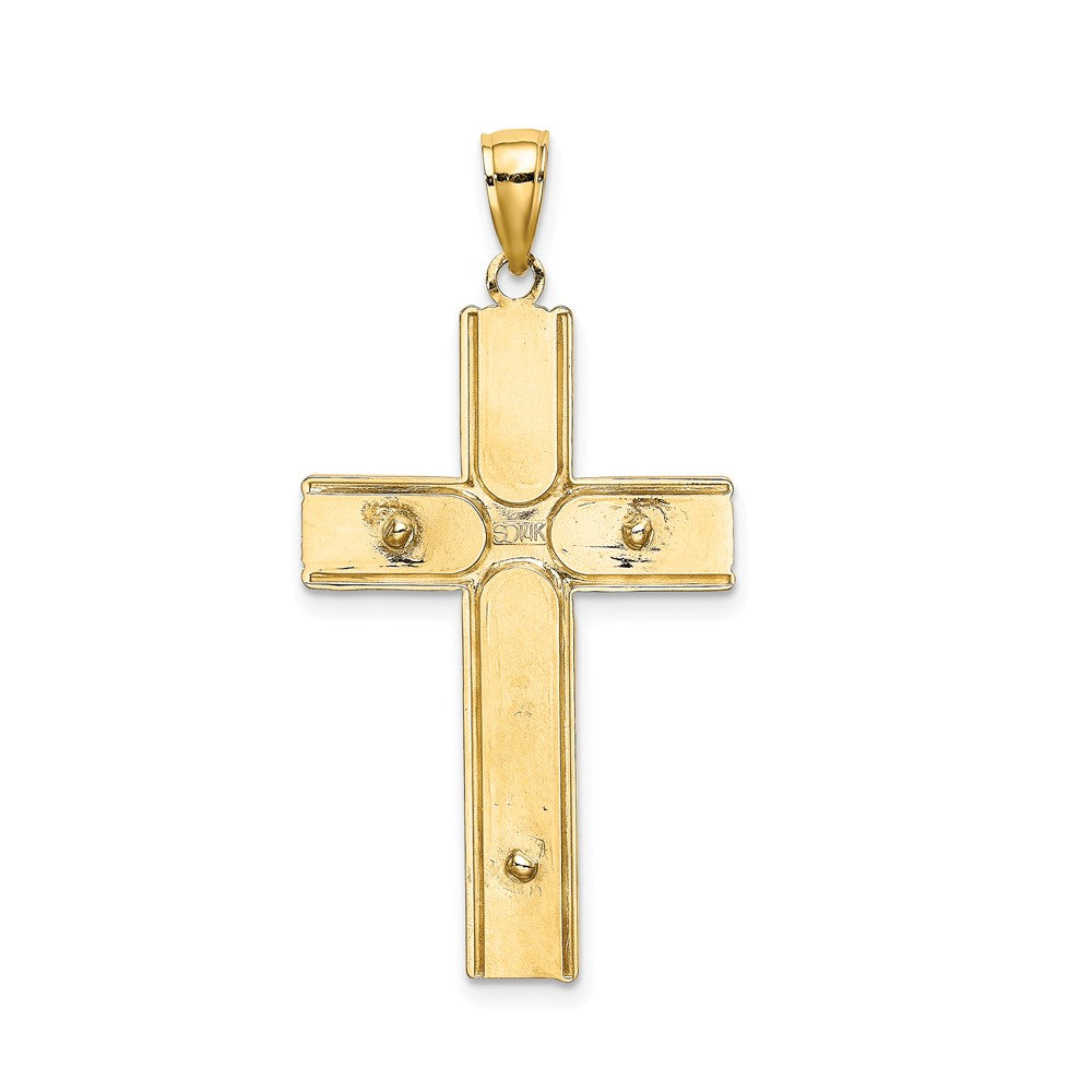 FJC Finejewelers 10 kt Yellow Gold W/ Satin Finish Crucifix Charm 39 x 20 mm