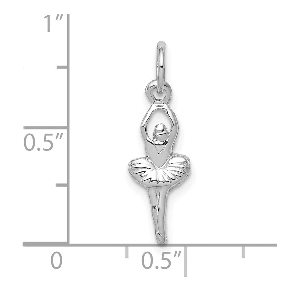 FJC Finejewelers 10 kt White Gold Themed Ballerina Charm 20 mm x 6 mm