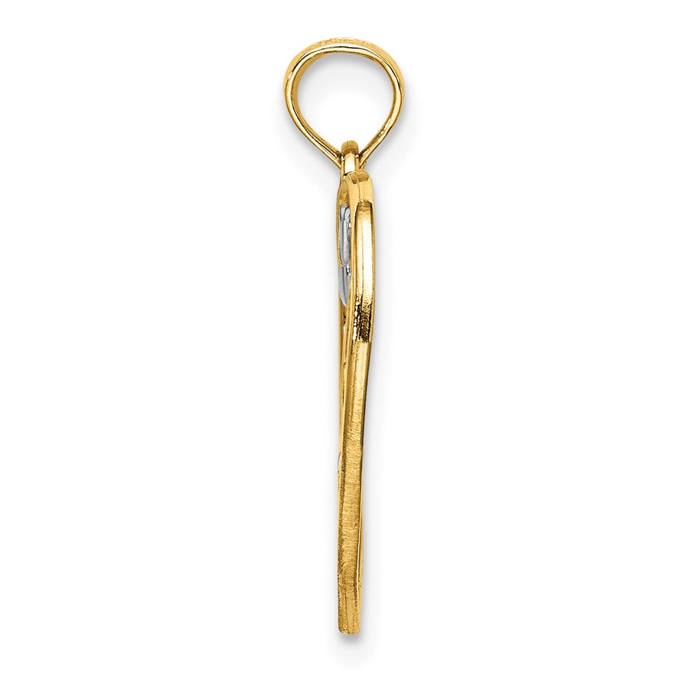 FJC Finejewelers 10 kt Yellow Gold with Rhodium LOVE with Hearts Charm 21 x 17 mm