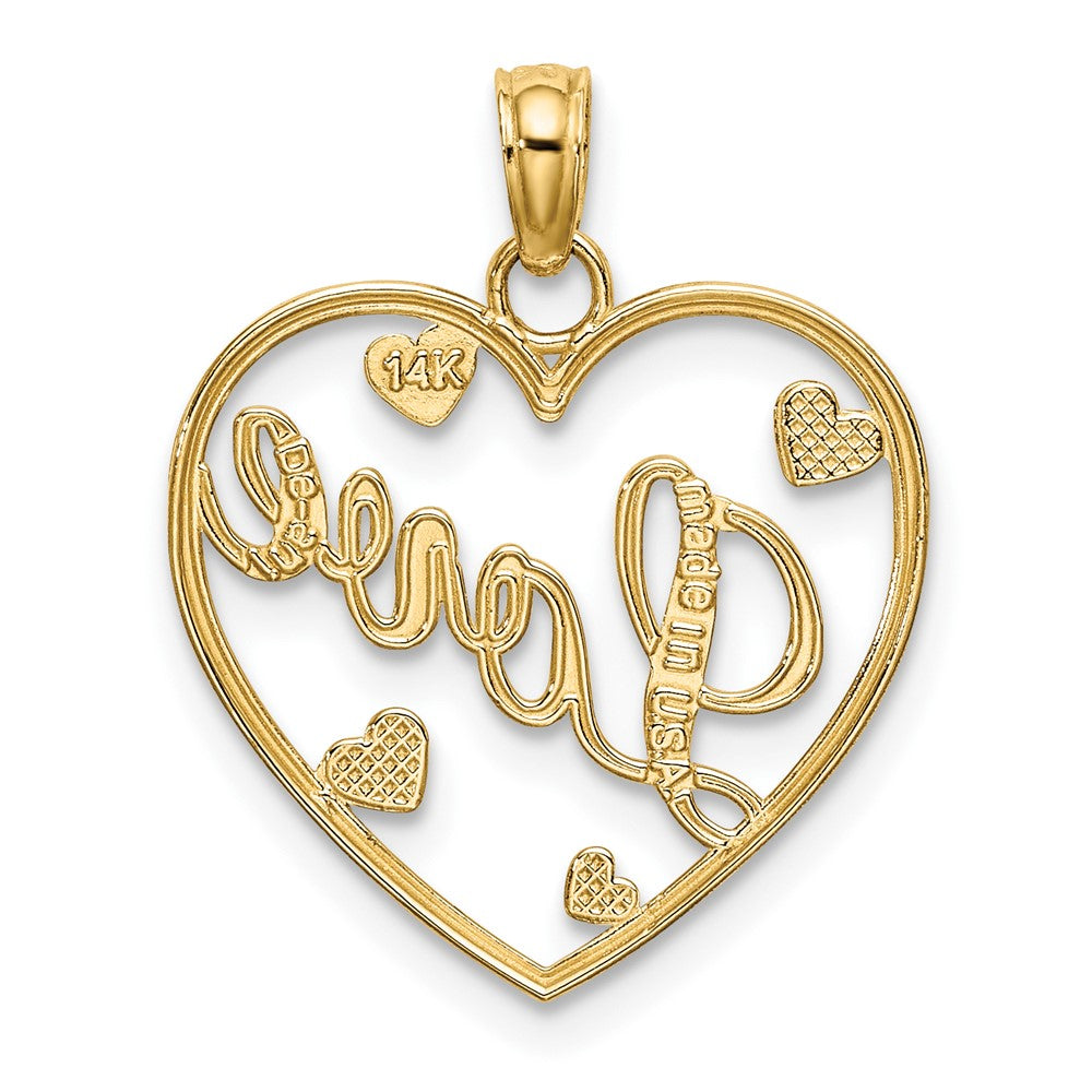FJC Finejewelers 10 kt Yellow Gold with Rhodium LOVE with Hearts Charm 21 x 17 mm