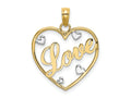 FJC Finejewelers 10 kt Yellow Gold with Rhodium LOVE with Hearts Charm 21 x 17 mm