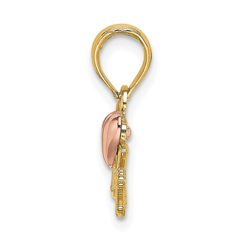 FJC Finejewelers 10 kt Two Tone Gold Two-Tone GRANDMA with Heart Charm 14 x 26 mm