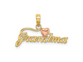 FJC Finejewelers 10 kt Two Tone Gold Two-Tone GRANDMA with Heart Charm 14 x 26 mm