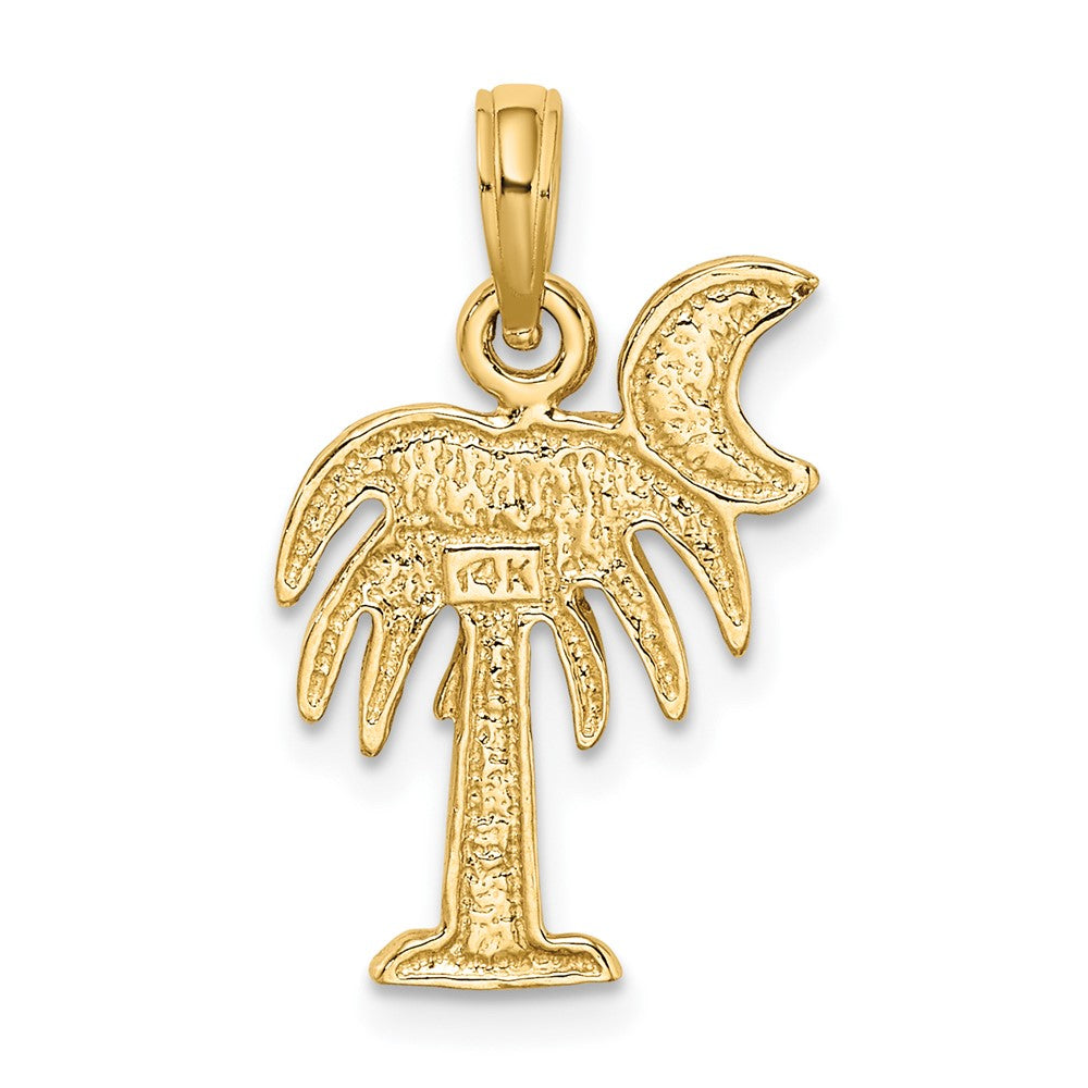 FJC Finejewelers 10 kt Yellow Gold W/ Rhodium Polished Charelston Palm Tree Charm 18 x 12 mm