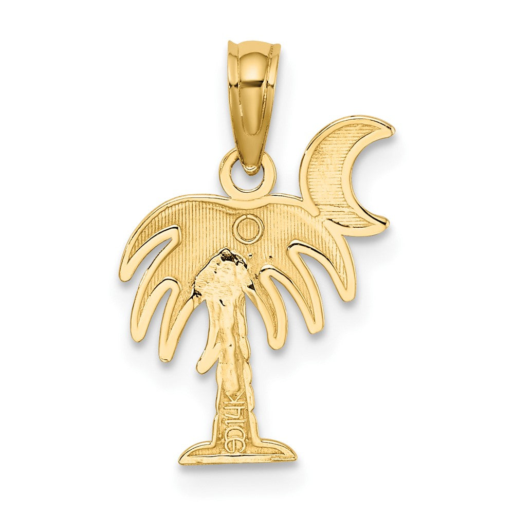 FJC Finejewelers 10 kt Yellow Gold with Rhodium Charleston Palm Tree Charm 15 x 11 mm