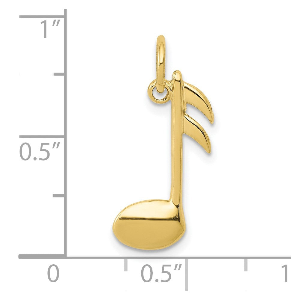FJC Finejewelers 10 kt Yellow Gold Polished Flat-Backed Musical Note Charm 21 x 10 mm