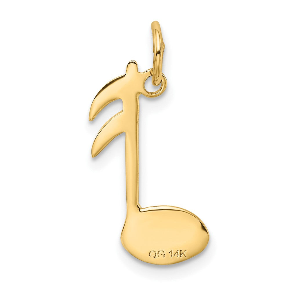 FJC Finejewelers 10 kt Yellow Gold Polished Flat-Backed Musical Note Charm 21 x 10 mm
