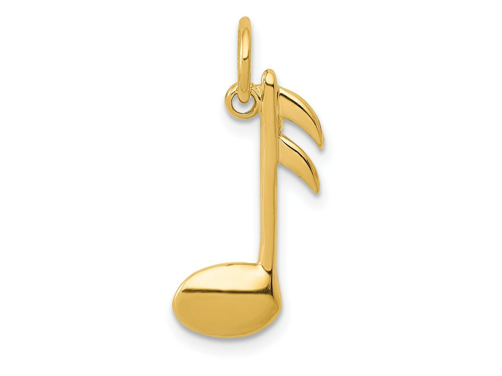 FJC Finejewelers 10 kt Yellow Gold Polished Flat-Backed Musical Note Charm 21 x 10 mm