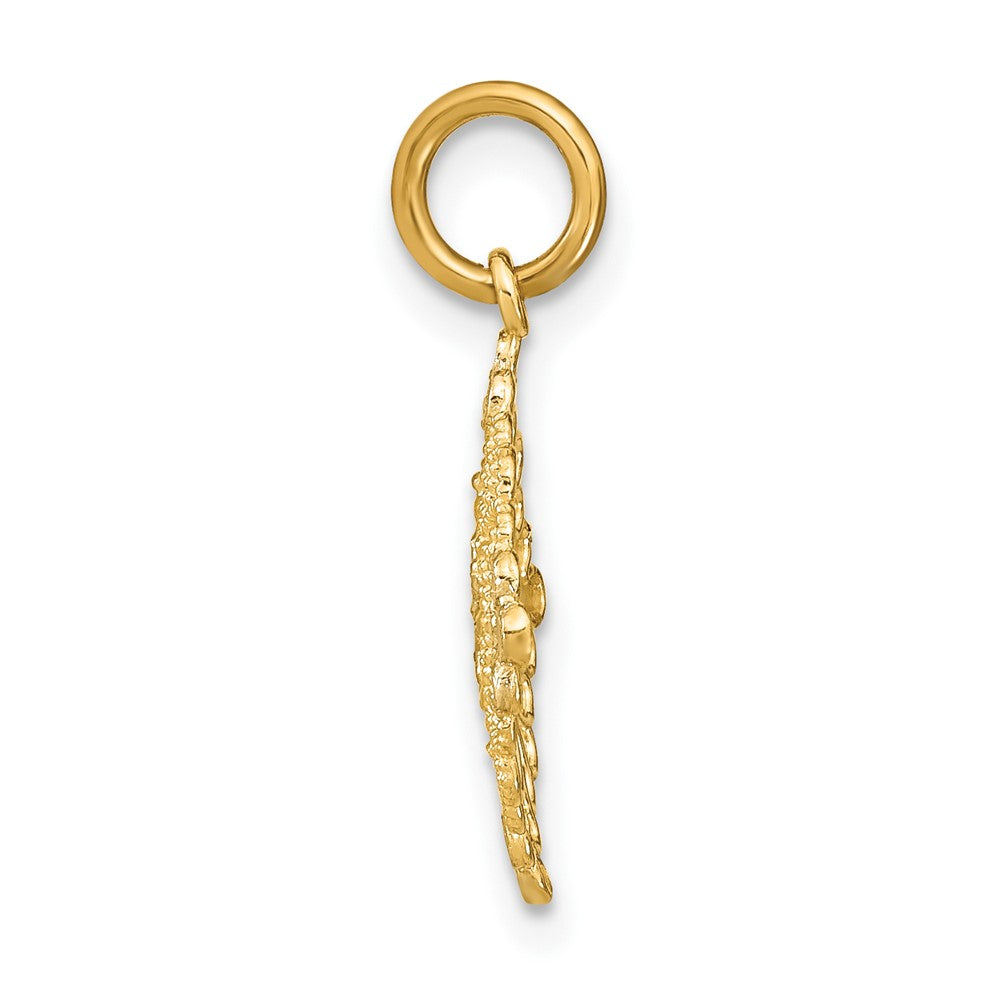 FJC Finejewelers 10 kt Yellow Gold with Rhodium and Bright Cut Filigree Medallion Charm 14 mm