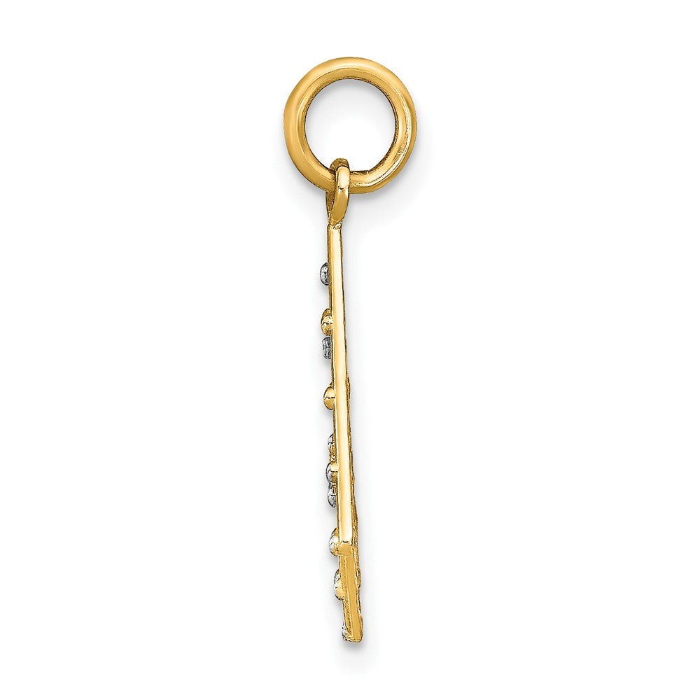 FJC Finejewelers 10 kt Yellow Gold with Rhodium Bright Cut Small Criss-Cross Charm 8 mm