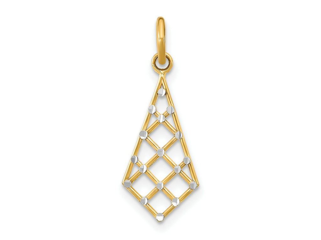 FJC Finejewelers 10 kt Yellow Gold with Rhodium Bright Cut Small Criss-Cross Charm 8 mm