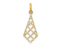 FJC Finejewelers 10 kt Yellow Gold with Rhodium Bright Cut Small Criss-Cross Charm 8 mm