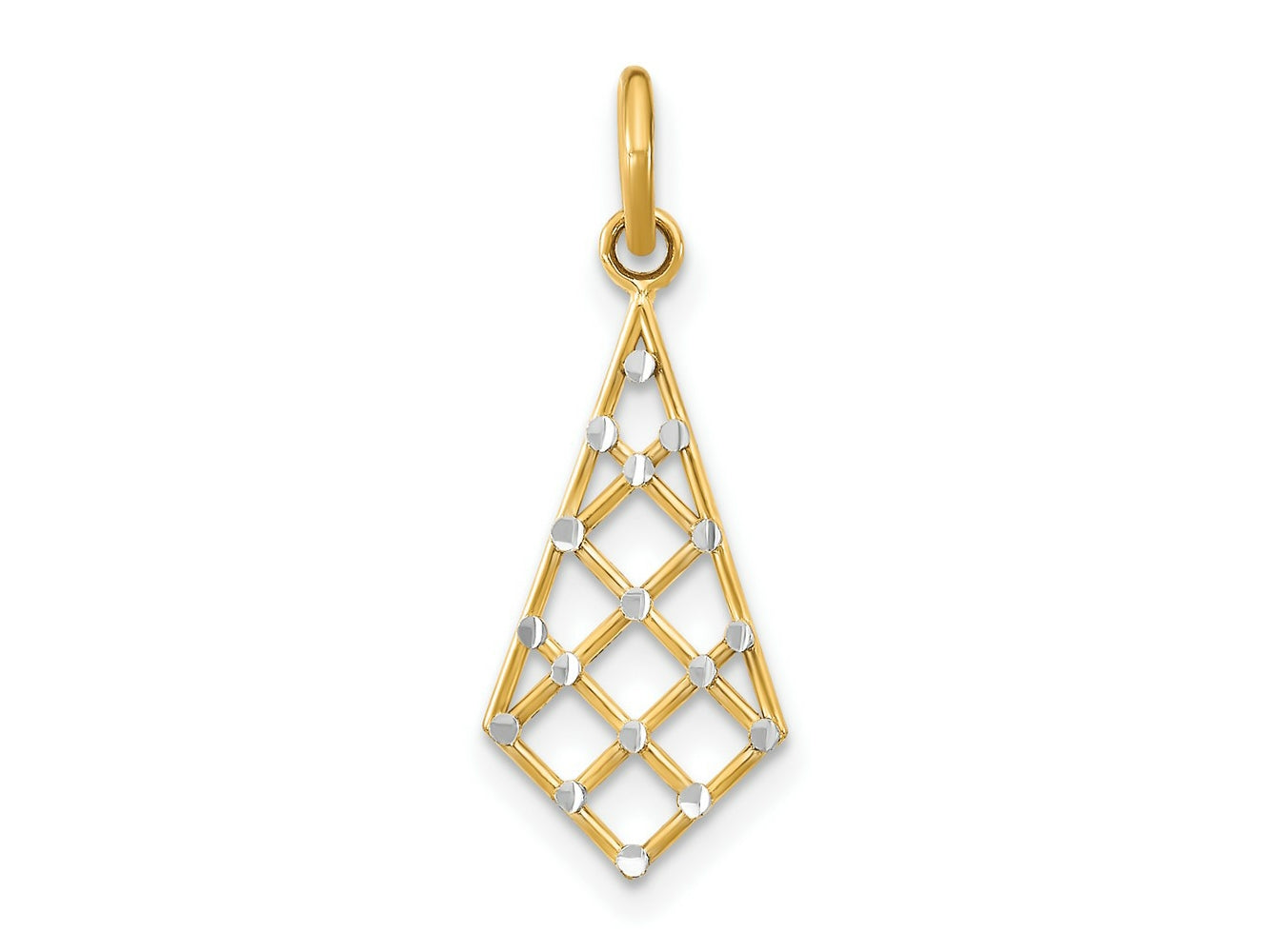 FJC Finejewelers 10 kt Yellow Gold with Rhodium Bright Cut Small Criss-Cross Charm 8 mm