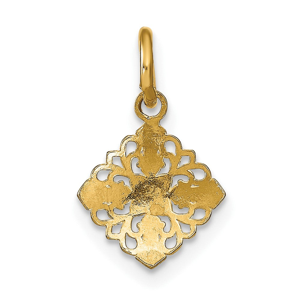 FJC Finejewelers 10 kt Yellow Gold with Rhodium Mini Cross Medallion Charm 16 x 10 mm