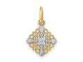 FJC Finejewelers 10 kt Yellow Gold with Rhodium Mini Cross Medallion Charm 16 x 10 mm
