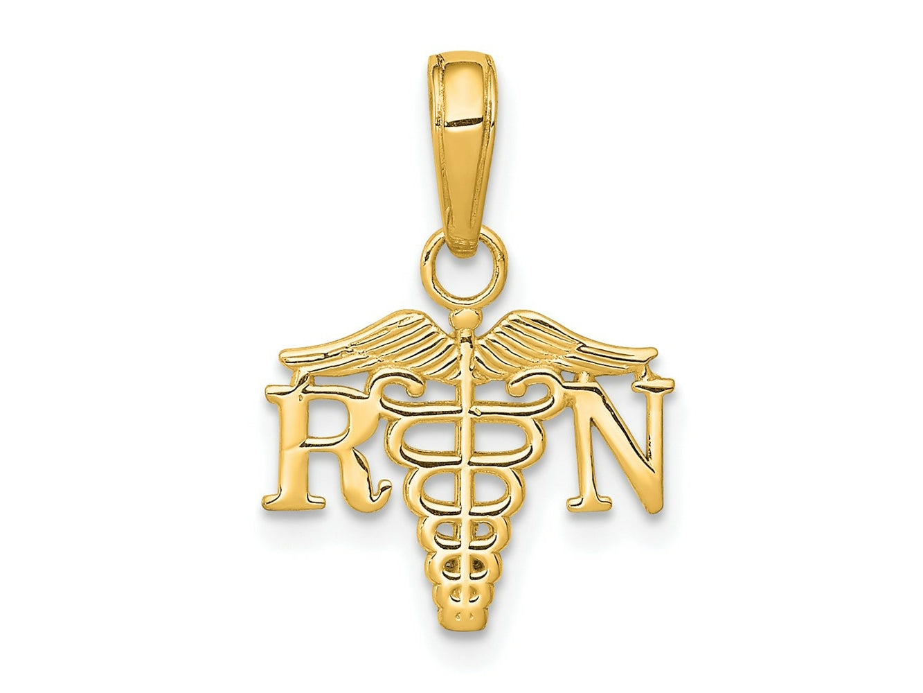 FJC Finejewelers 10 kt Yellow Gold RN Caduceus Charm