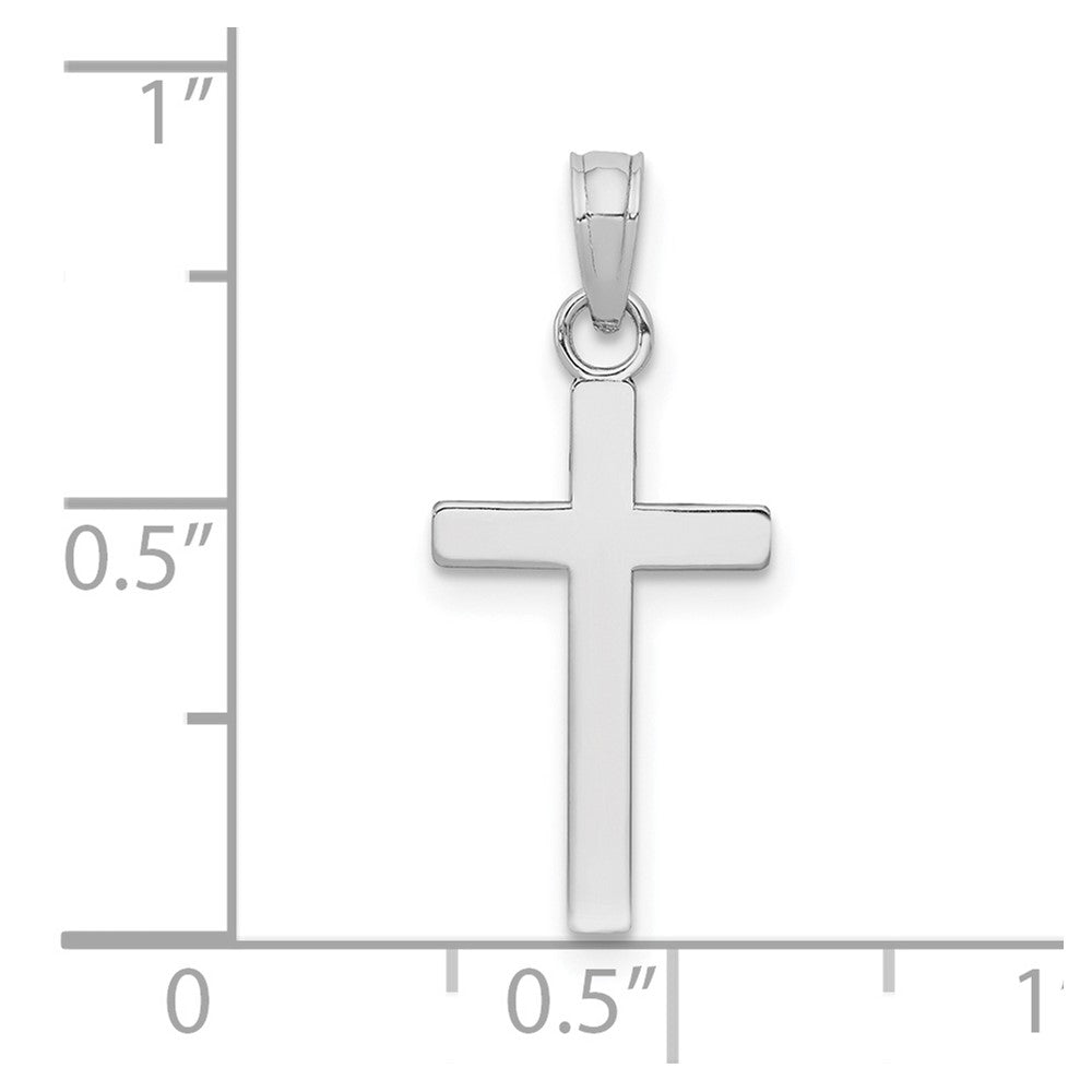 FJC Finejewelers 10 kt White Gold Themed Polished Cross Charm