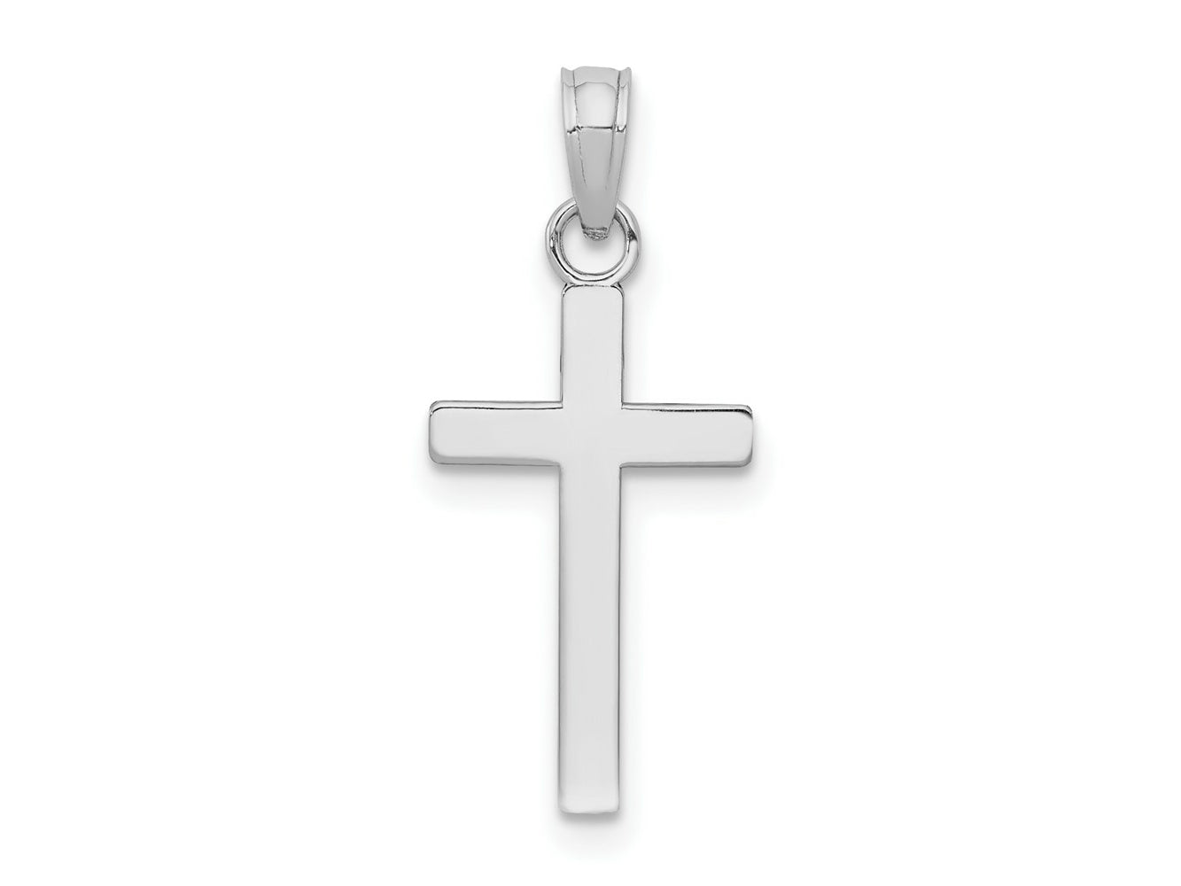 FJC Finejewelers 10 kt White Gold Themed Polished Cross Charm