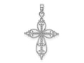 FJC Finejewelers 10 kt White Gold Themed Beaded Cross Charm 23.5 mm x 18.5 mm