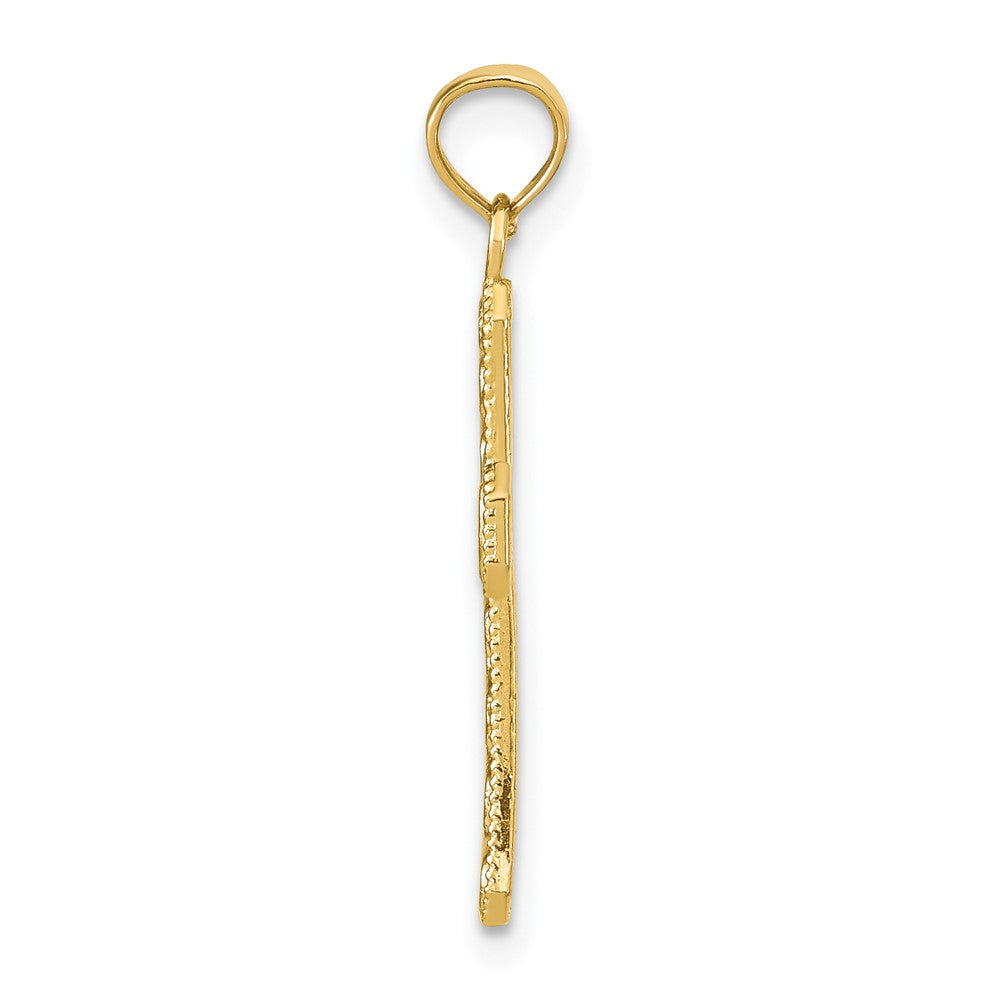 FJC Finejewelers 10 kt Yellow Gold Fancy Cross Charm 20 x 14 mm