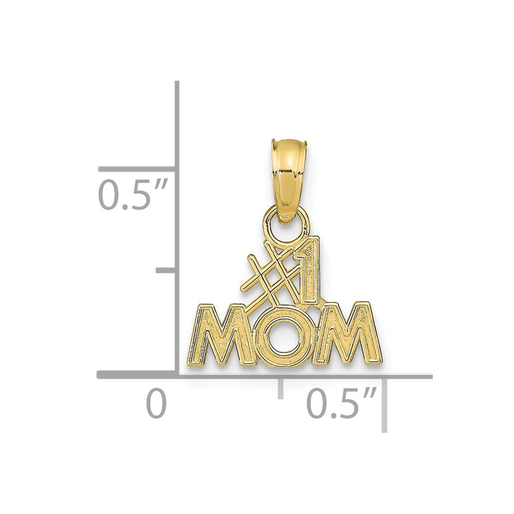 FJC Finejewelers 10 kt Yellow Gold Polished #1 MOM Charm 12 x 14 mm