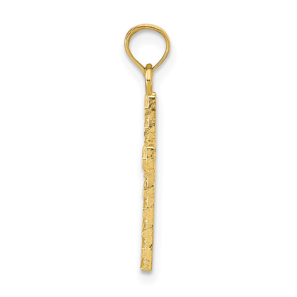 FJC Finejewelers 10 kt Yellow Gold Bright Cut Cross Charm 17 mm