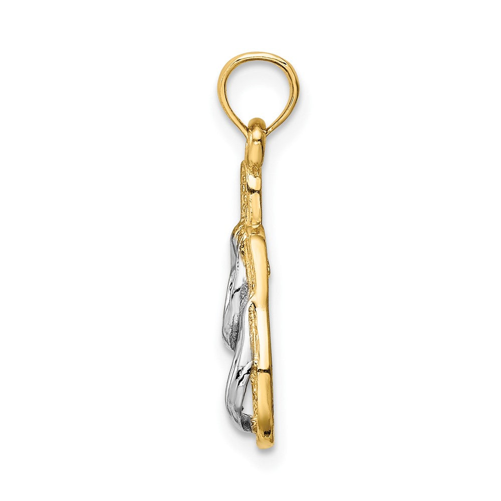 FJC Finejewelers 10 kt Yellow Gold and Rhodium Solid Polished Sandals Pendant