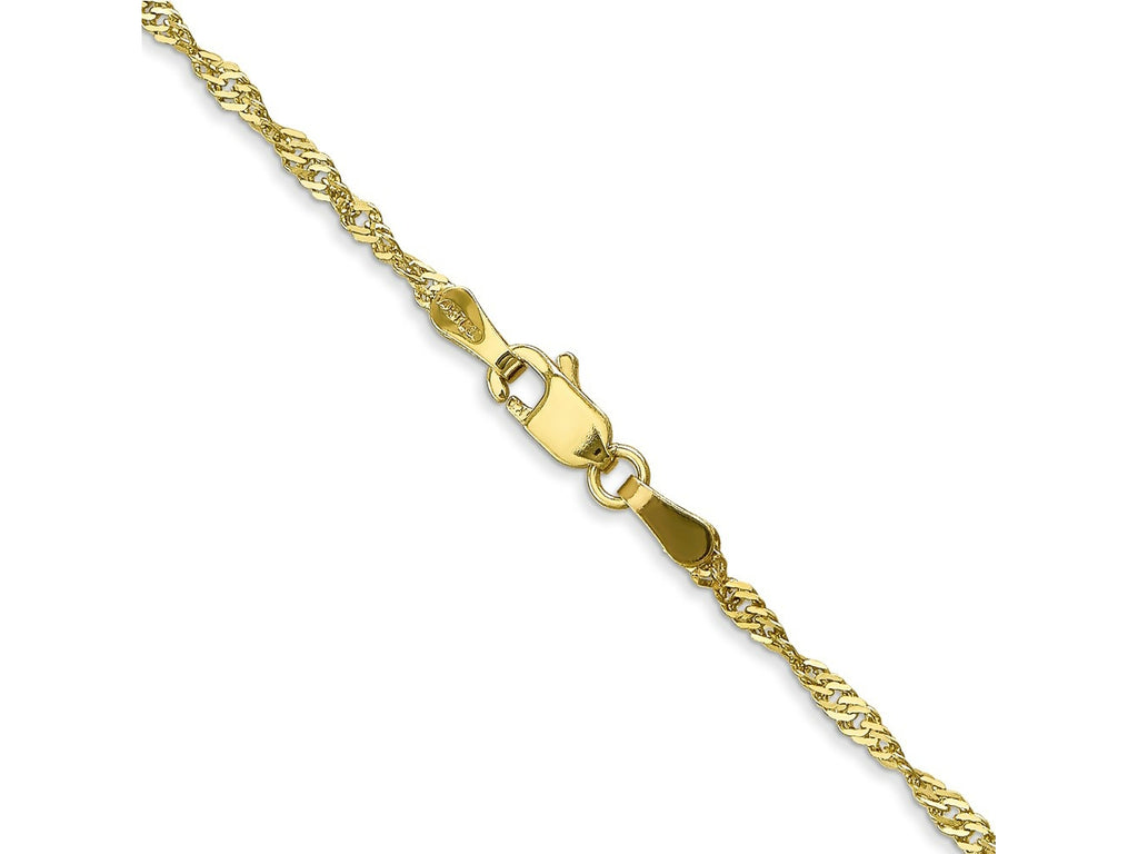 FJC Finejewelers 10 kt Yellow Gold Singapore Chain 22 Inches x 1.7 mm