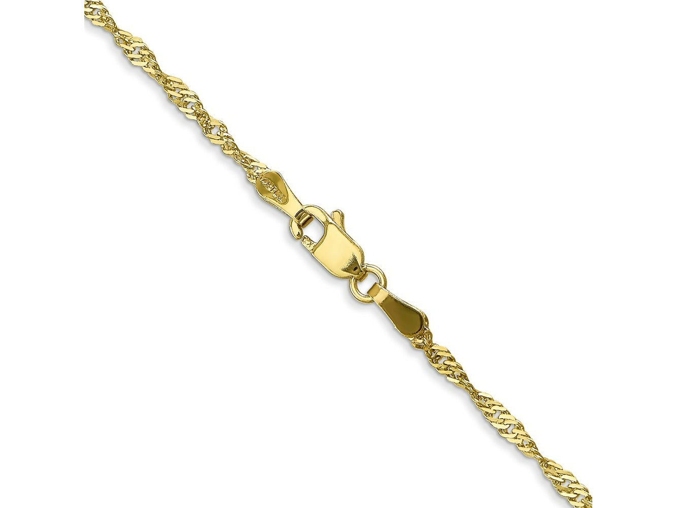 FJC Finejewelers 10 kt Yellow Gold Singapore Chain 22 Inches x 1.7 mm