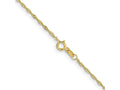 FJC Finejewelers 10 kt Yellow Gold Singapore Chain Anklet 10 Inches x 1.1 mm