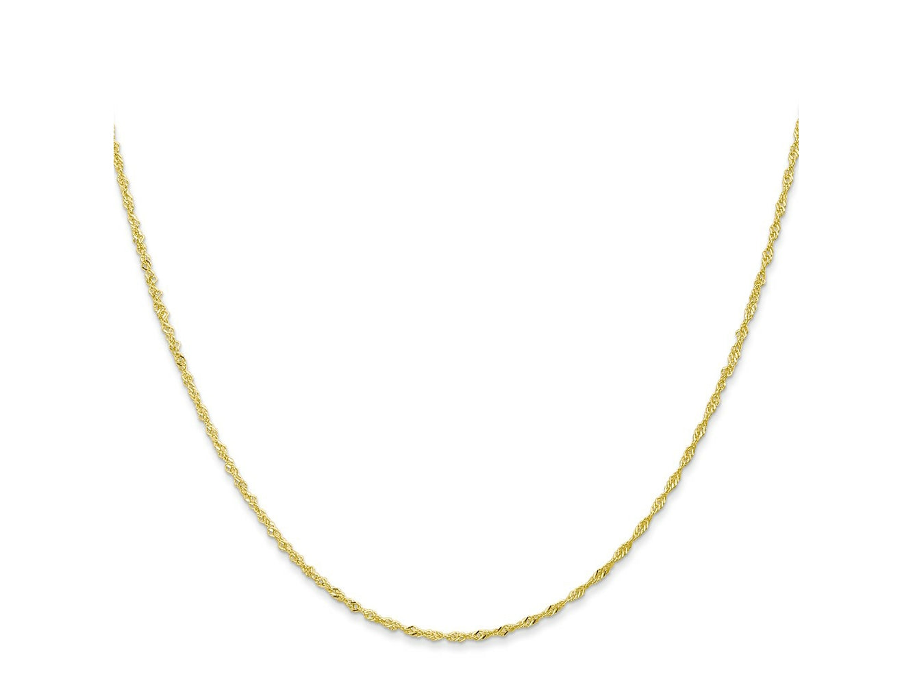 FJC Finejewelers 10 kt Yellow Gold Singapore Chain 22 Inches x 1.1 mm