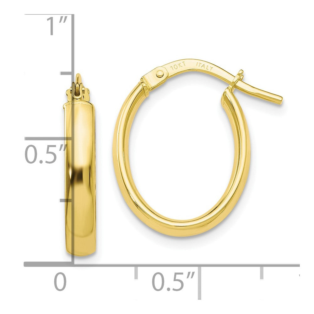 FJC Finejewelers 10 kt Yellow Gold Hoops Polished Hoop Earrings 17 mm x 27 mm