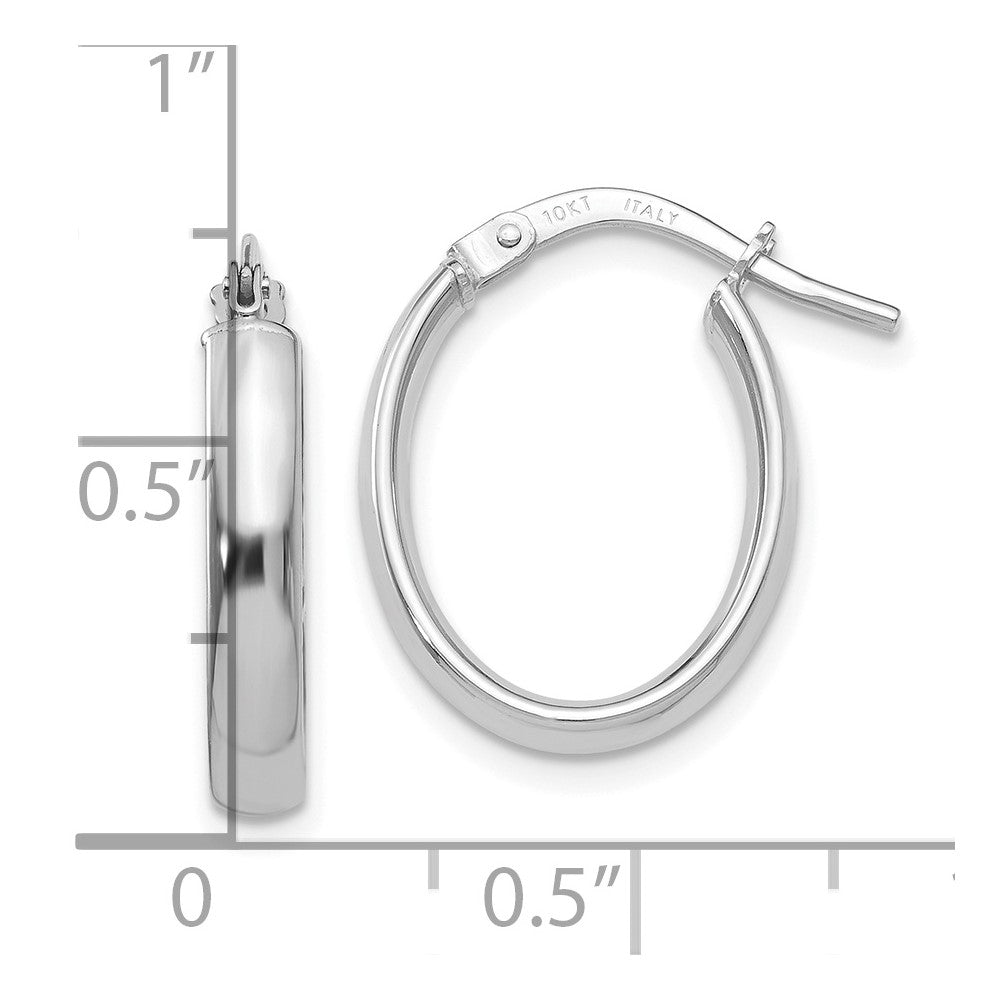 FJC Finejewelers 10 kt White Gold Hoops Polished Hoop Earrings 17 mm x 19 mm