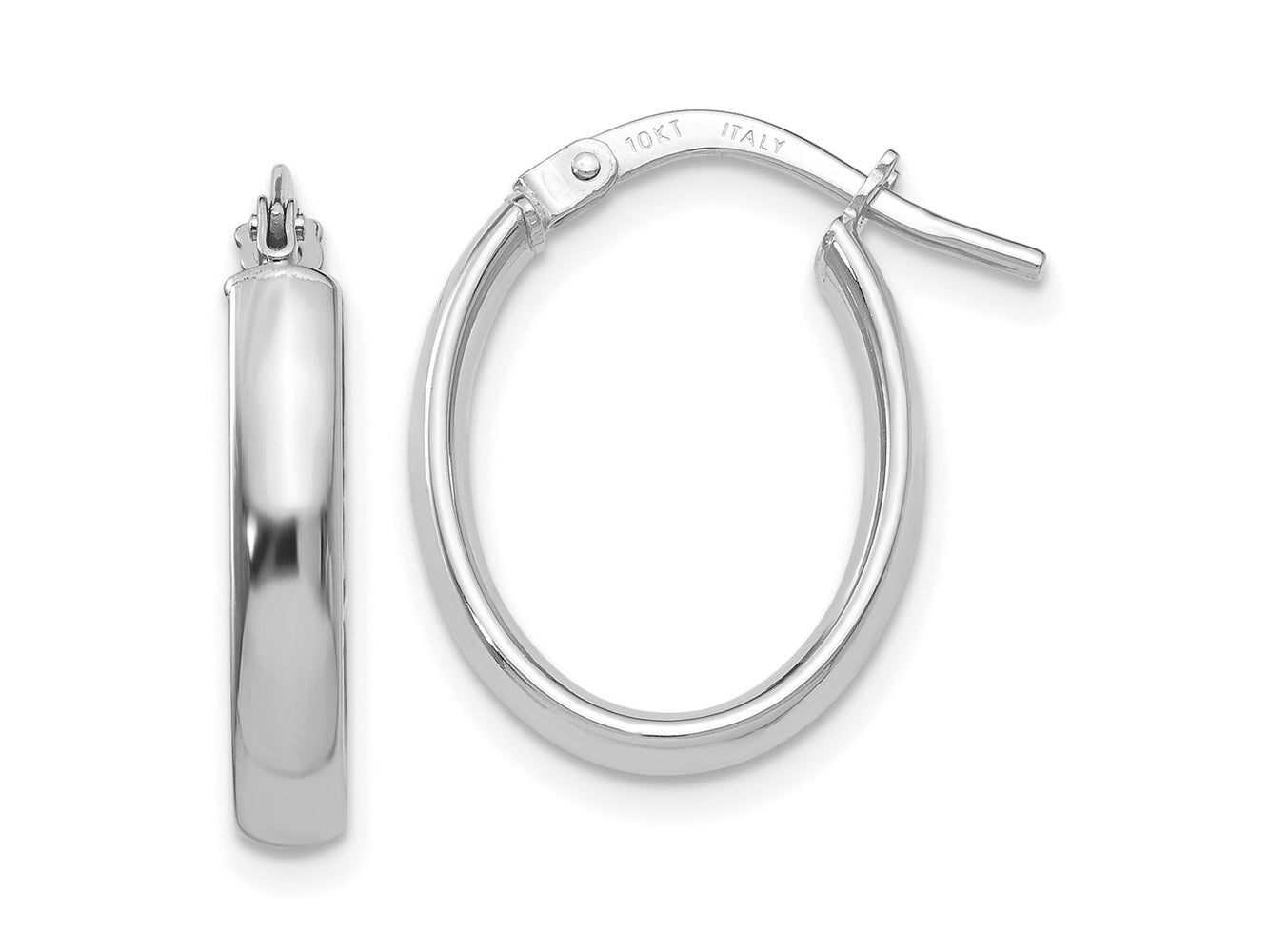 FJC Finejewelers 10 kt White Gold Hoops Polished Hoop Earrings 17 mm x 19 mm