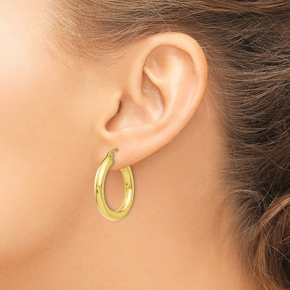 FJC Finejewelers 10 kt Yellow Gold Polished Lightweight Hoop Earrings 26 mm x 16 mm